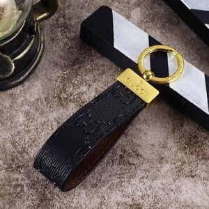 Gucci Black Monogram Keychain